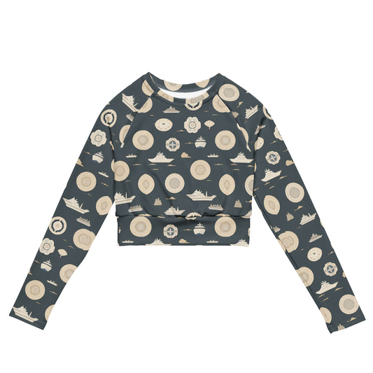 Recycled long-sleeve crop top