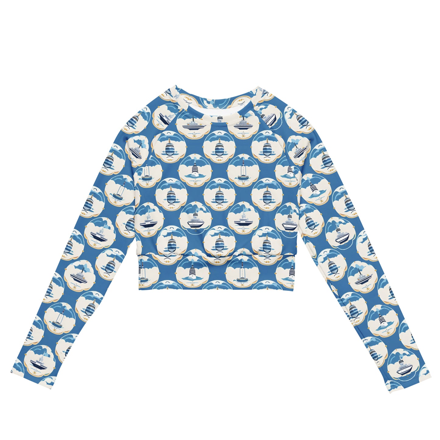 Recycled long-sleeve crop top