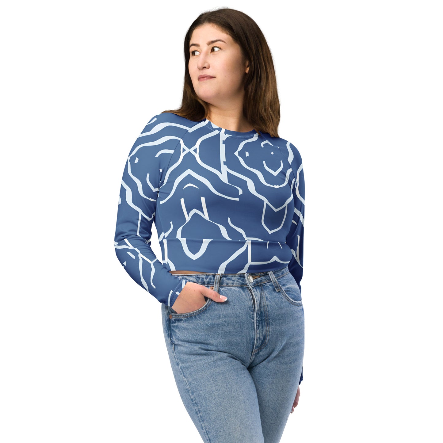 Recycled long-sleeve crop top