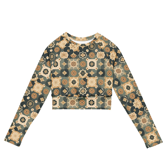 Recycled long-sleeve crop top