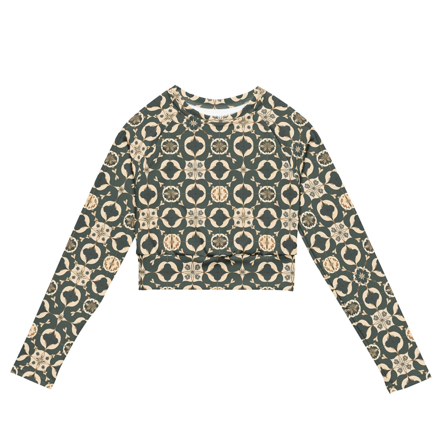 Recycled long-sleeve crop top