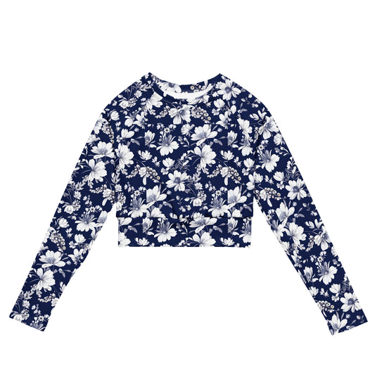 Recycled long-sleeve crop top