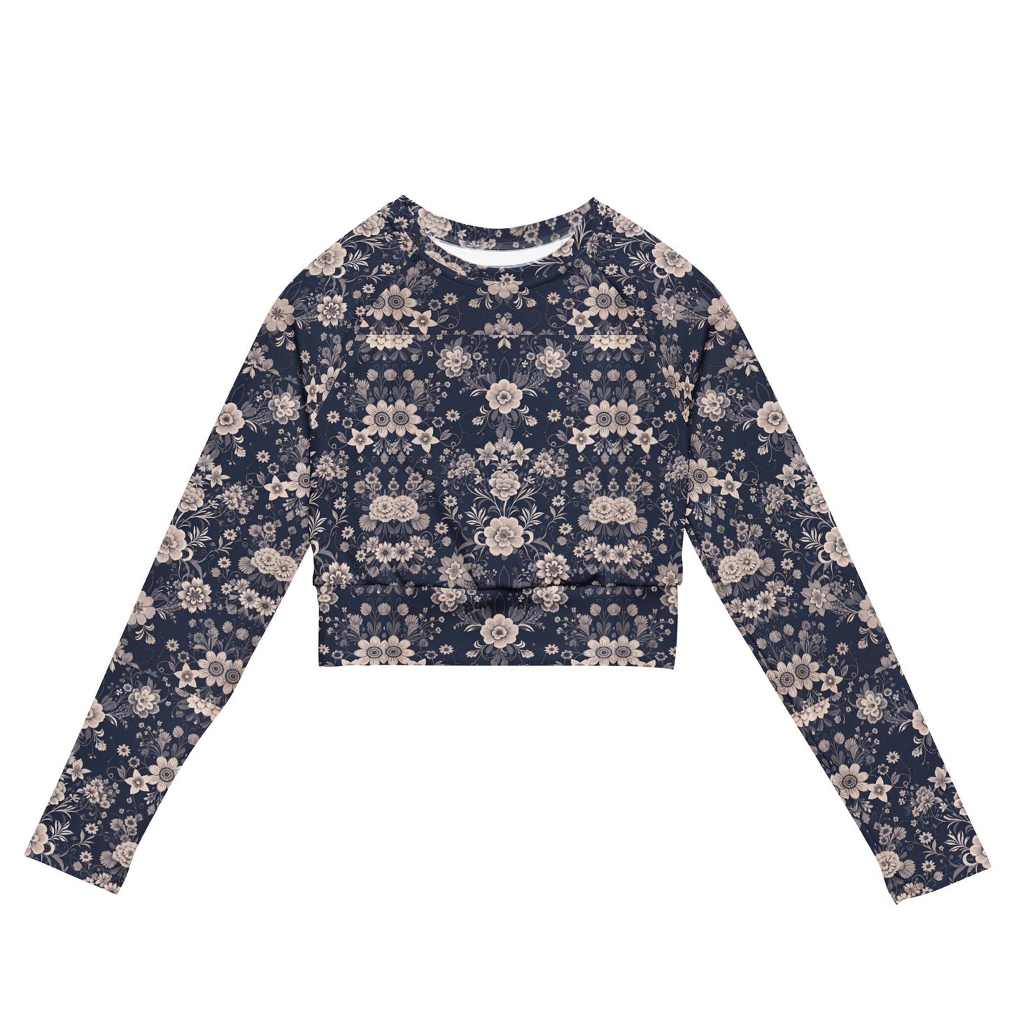 Recycled long-sleeve crop top