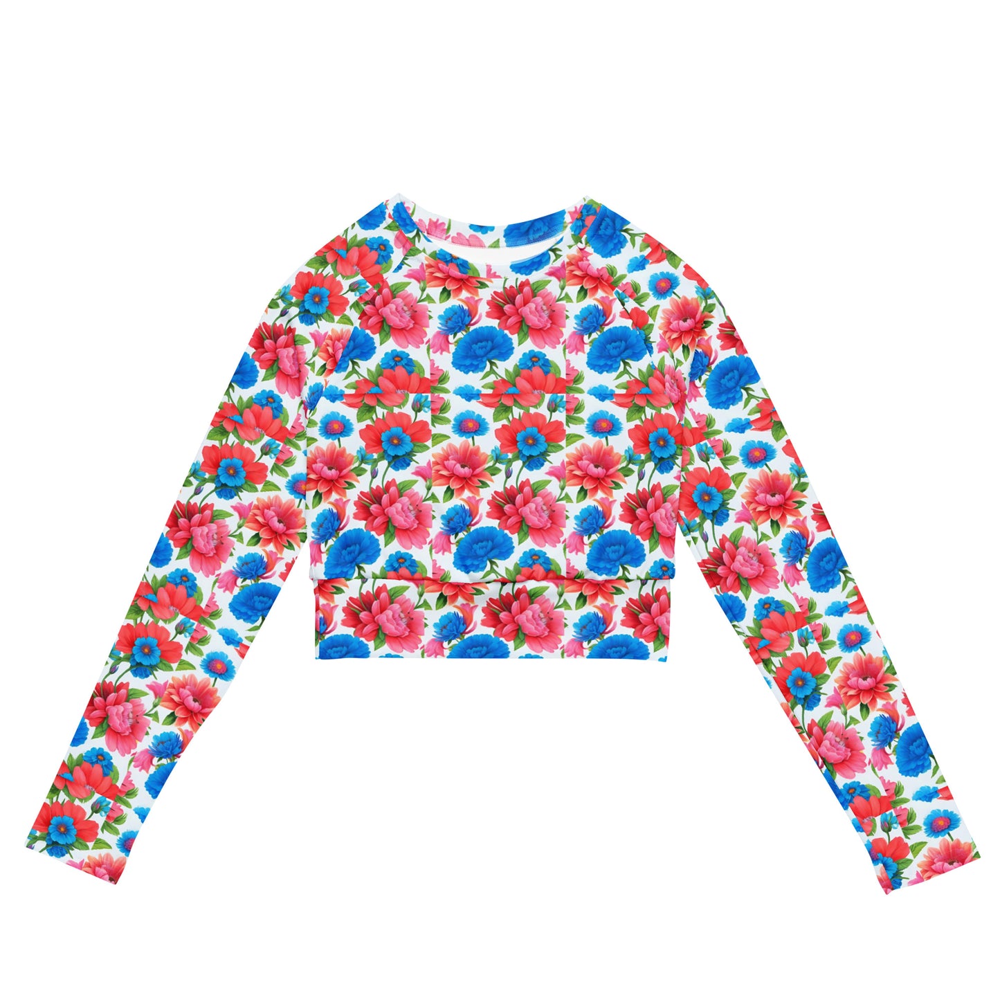 Recycled long-sleeve crop top