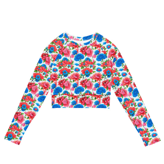 Recycled long-sleeve crop top