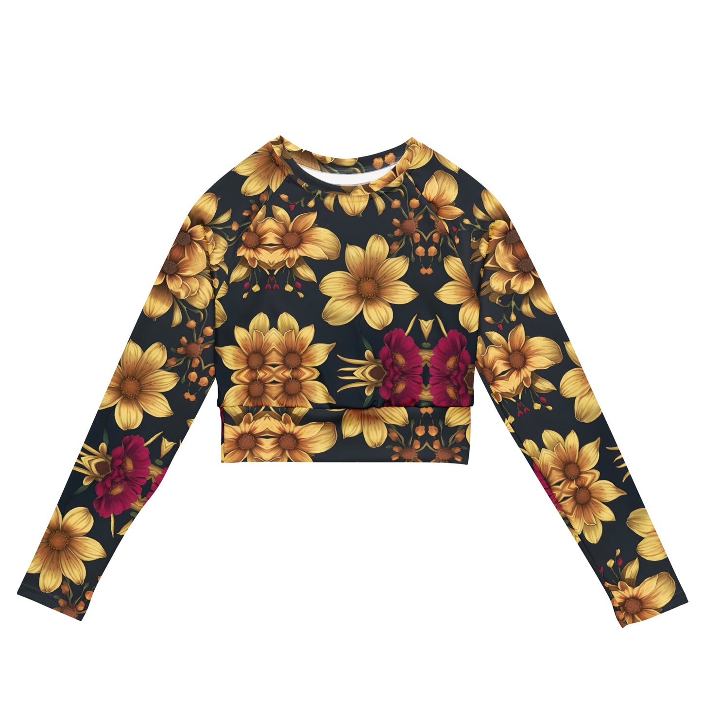 Recycled long-sleeve crop top