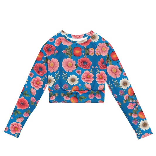 Recycled long-sleeve crop top