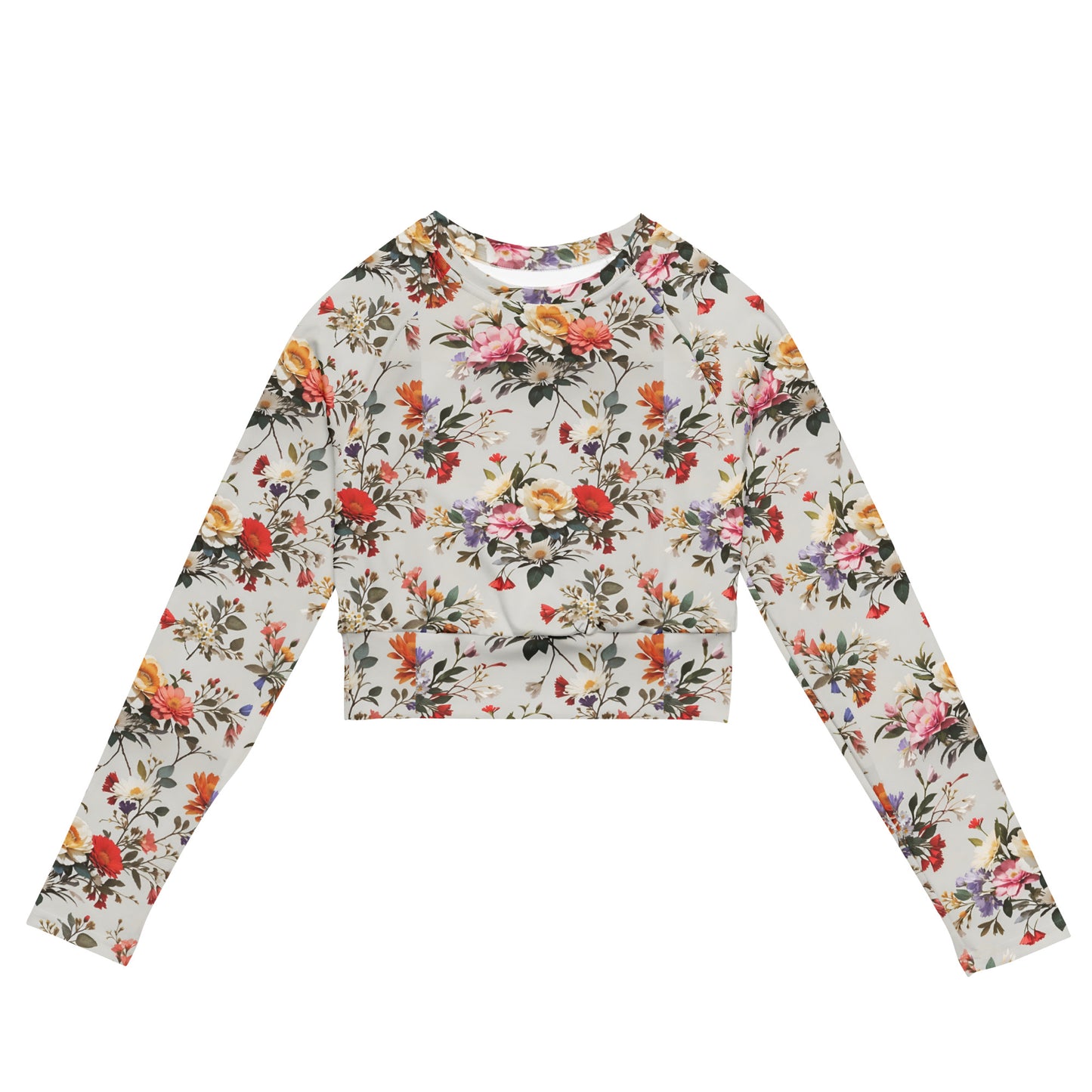 Recycled long-sleeve crop top