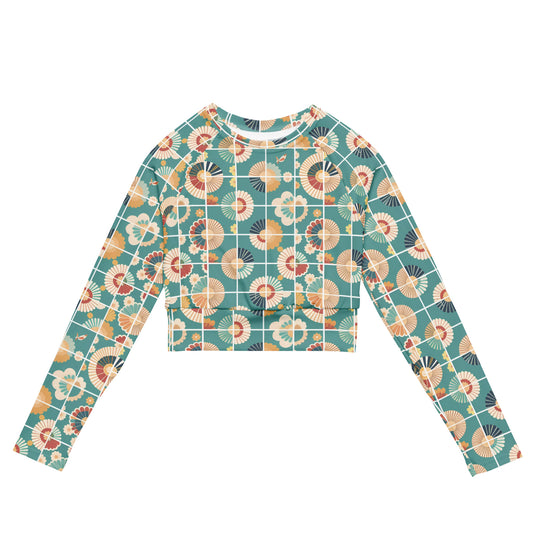 Recycled long-sleeve crop top