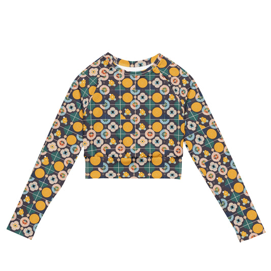 Recycled long-sleeve crop top