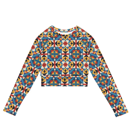 Recycled long-sleeve crop top