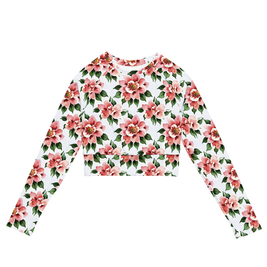 Recycled long-sleeve crop top