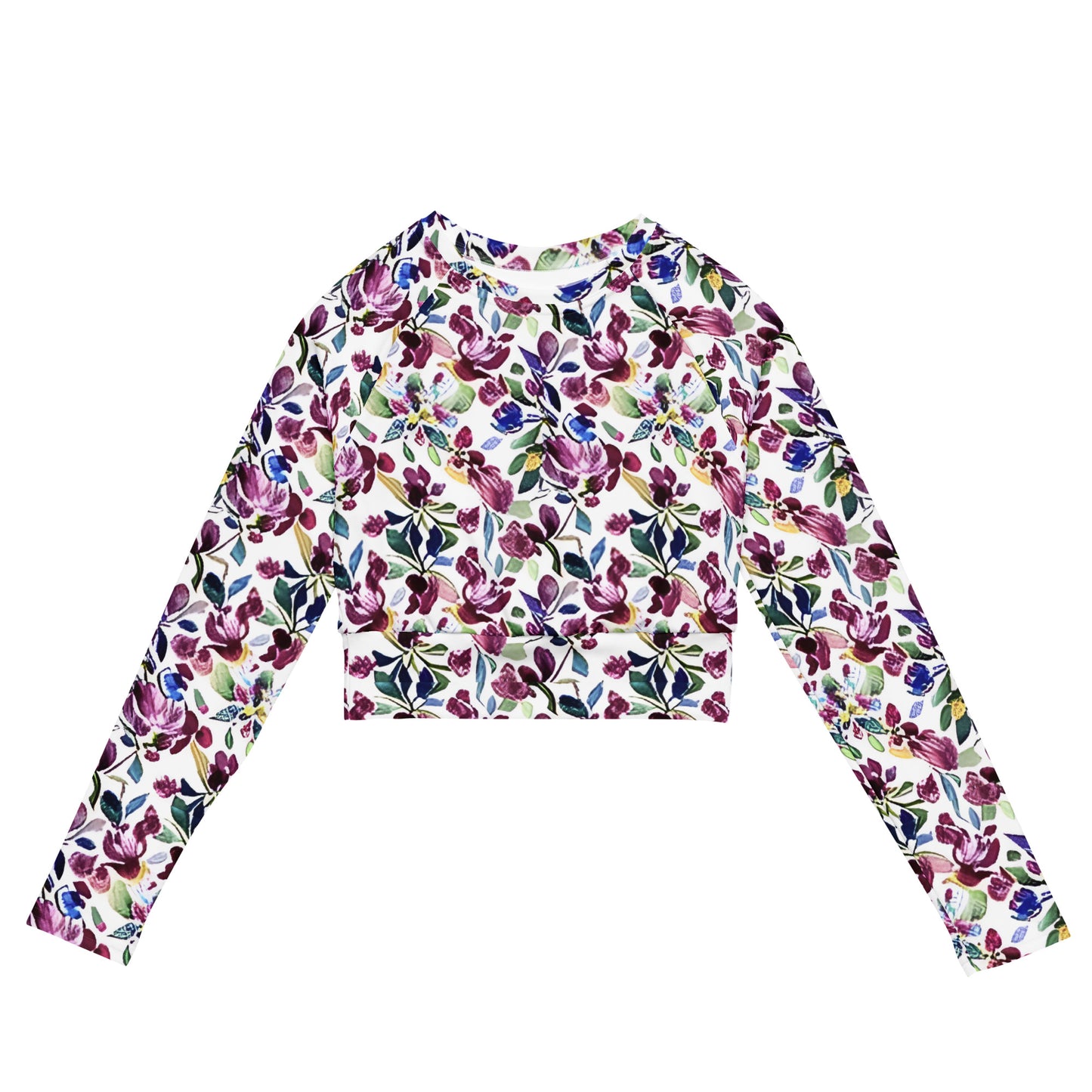 Recycled long-sleeve crop top