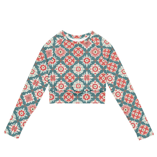 Recycled long-sleeve crop top