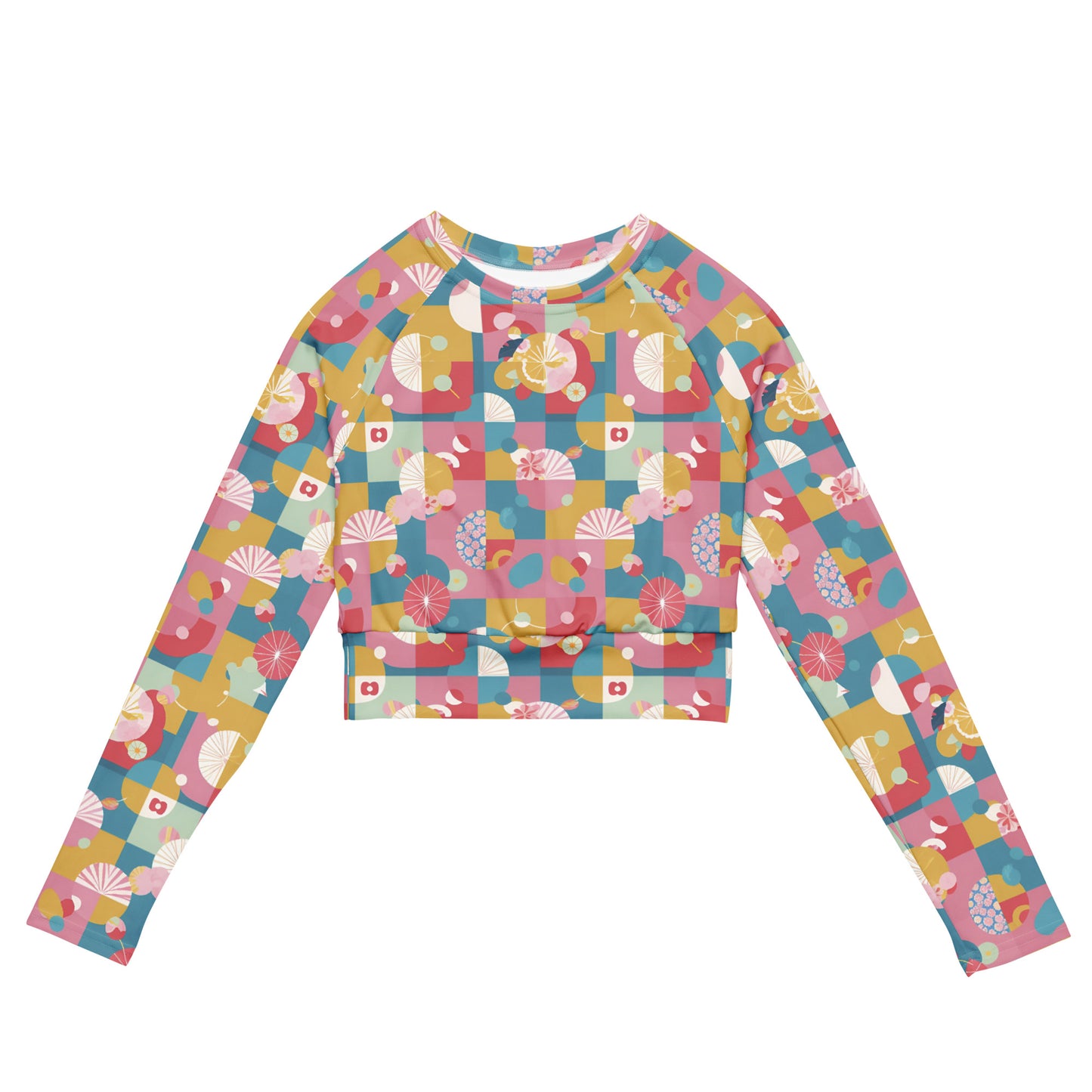 Recycled long-sleeve crop top