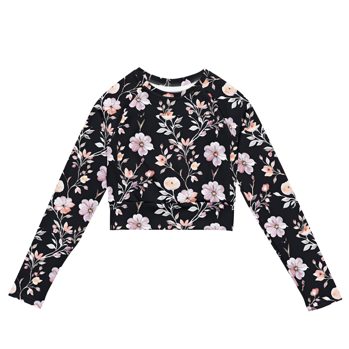 Recycled long-sleeve crop top