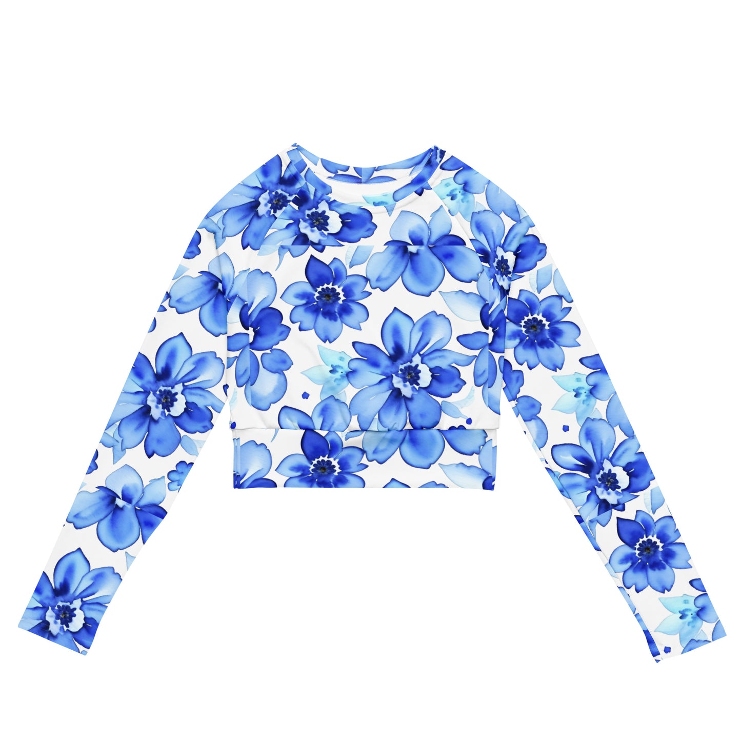 Recycled long-sleeve crop top