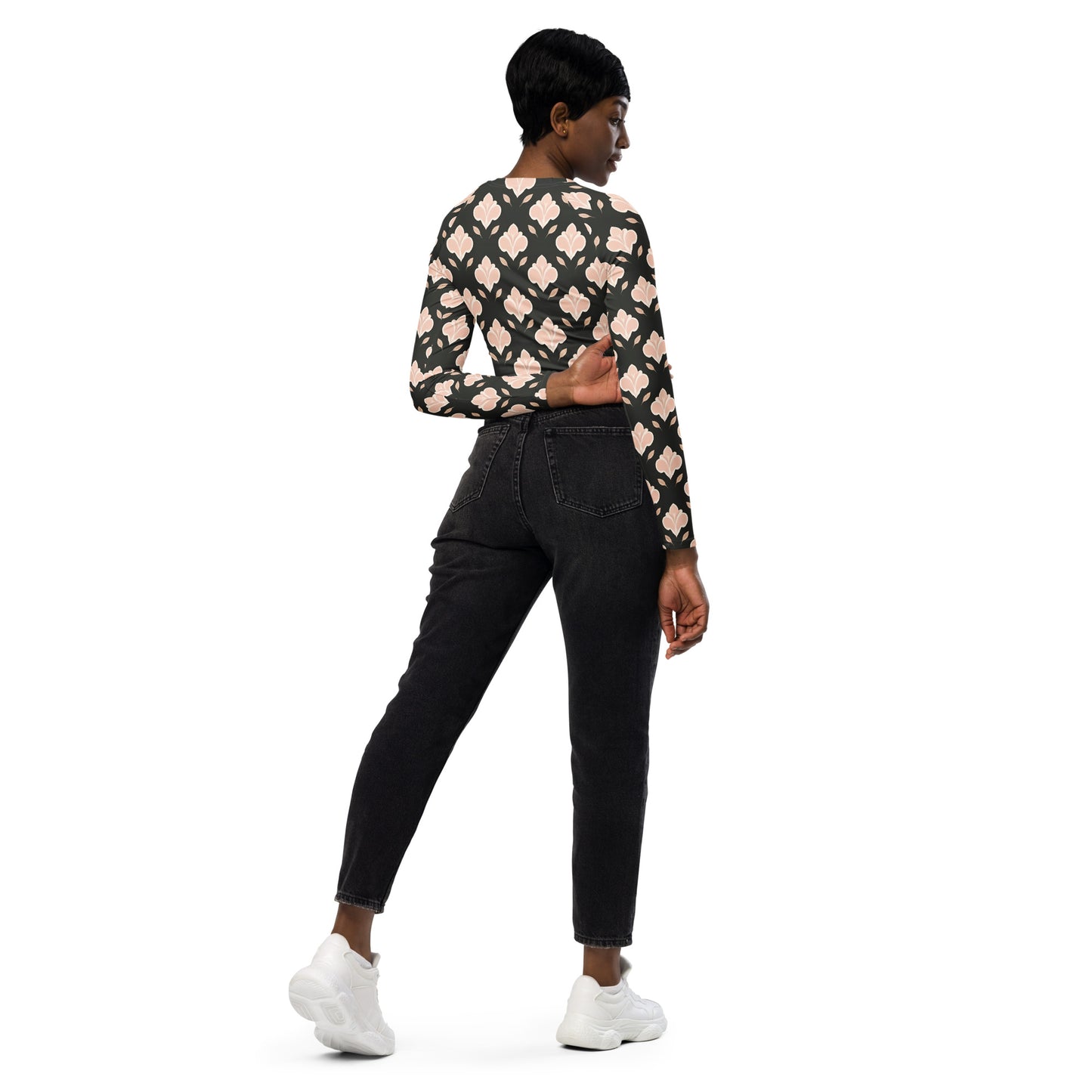 Recycled long-sleeve crop top