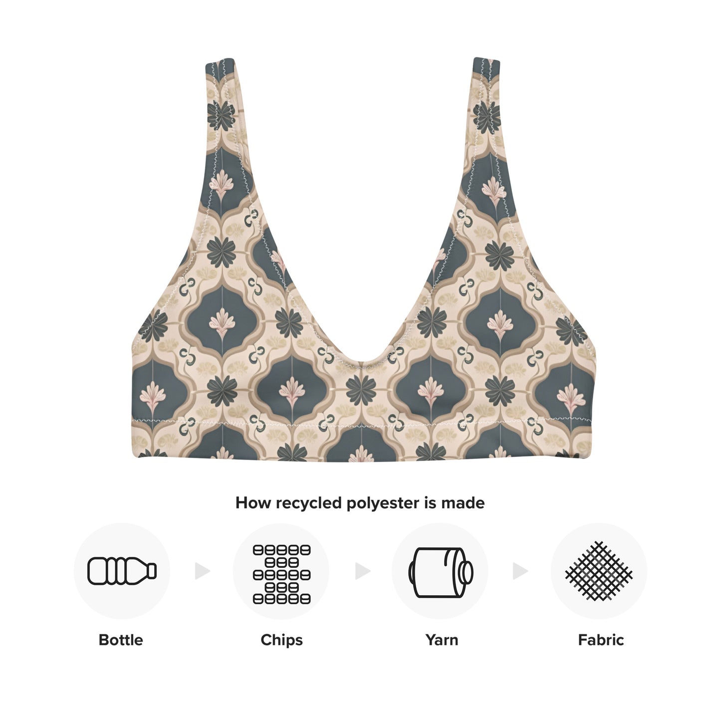 Recycled padded bikini top