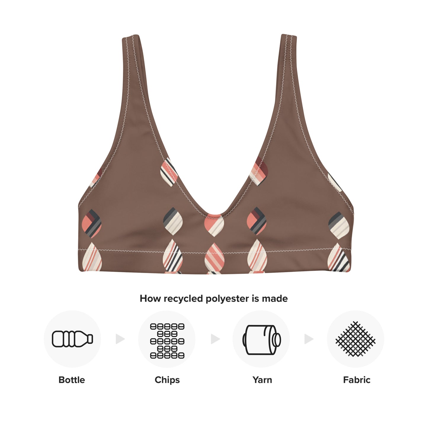 Recycled padded bikini top