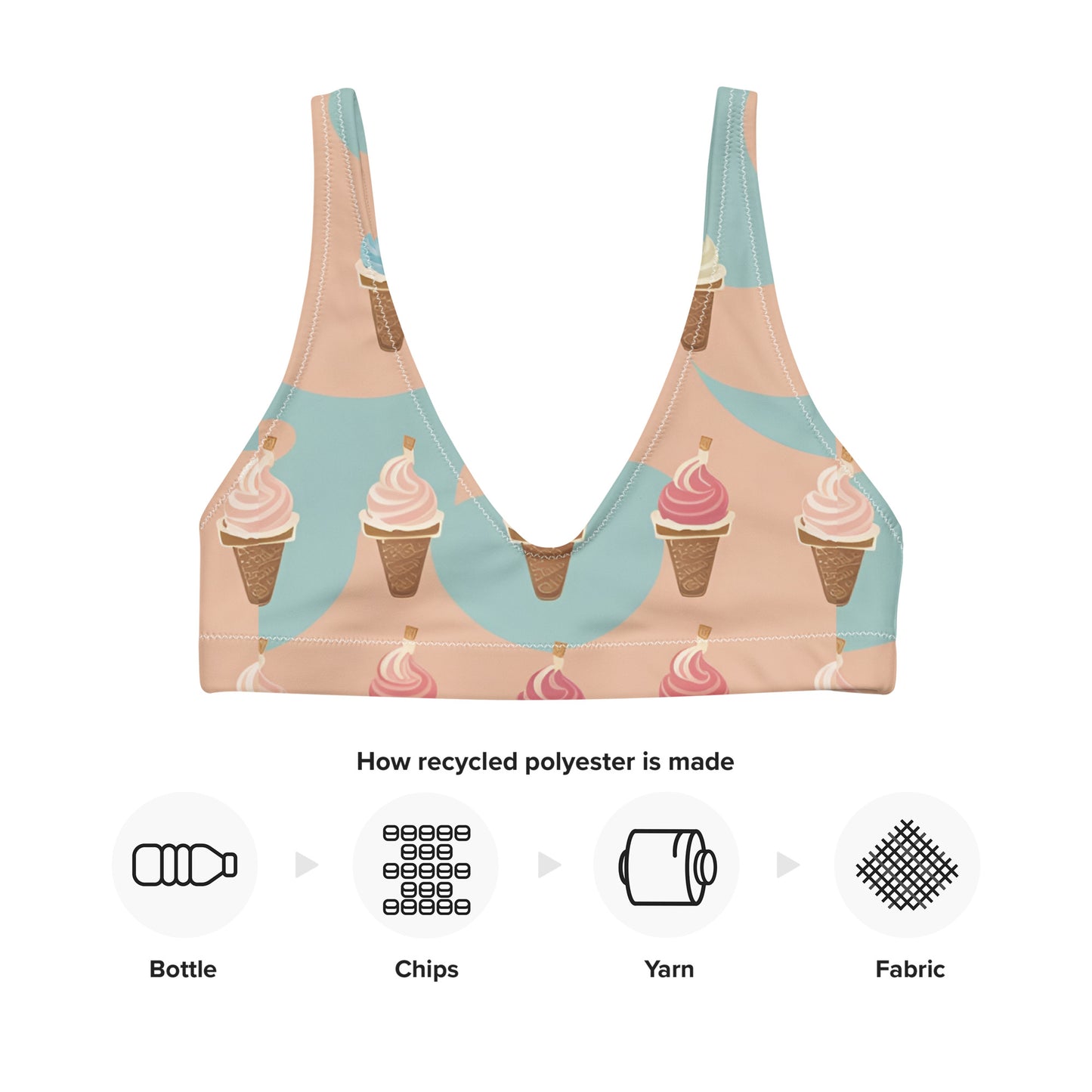 Recycled padded bikini top