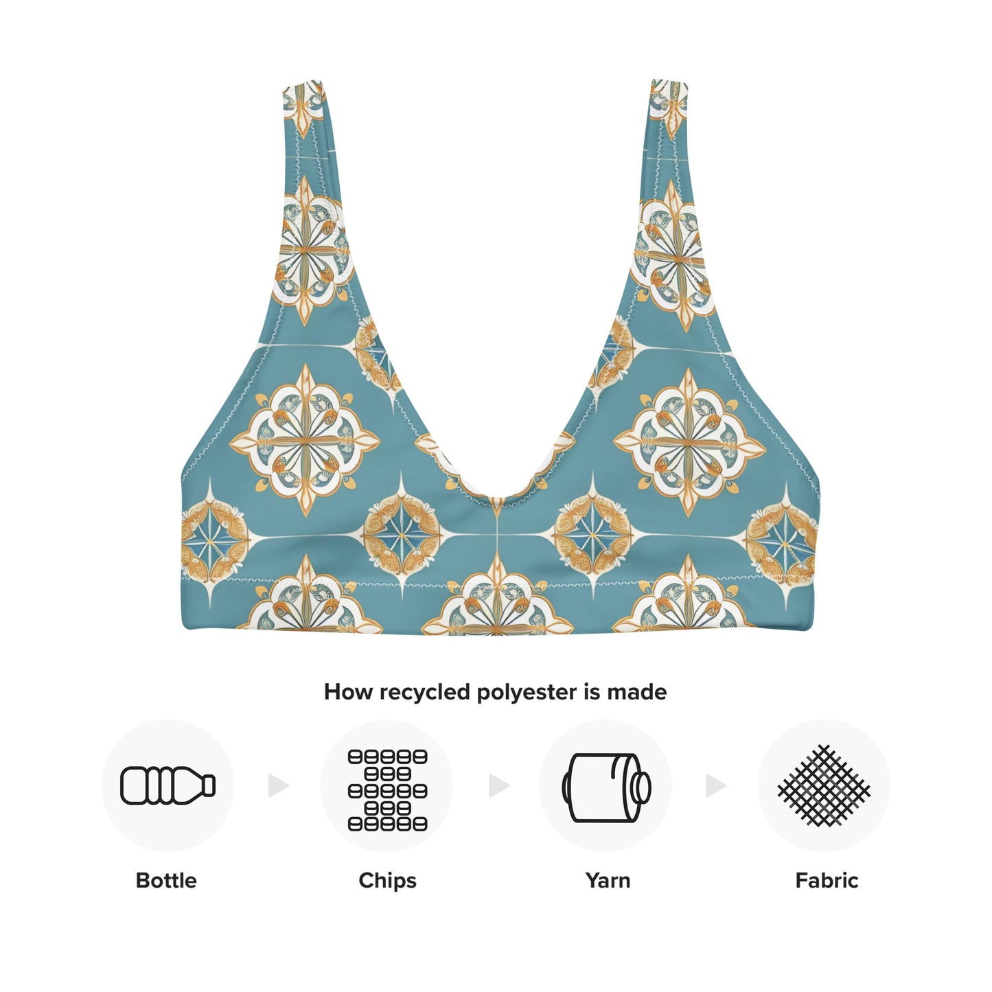 Recycled padded bikini top