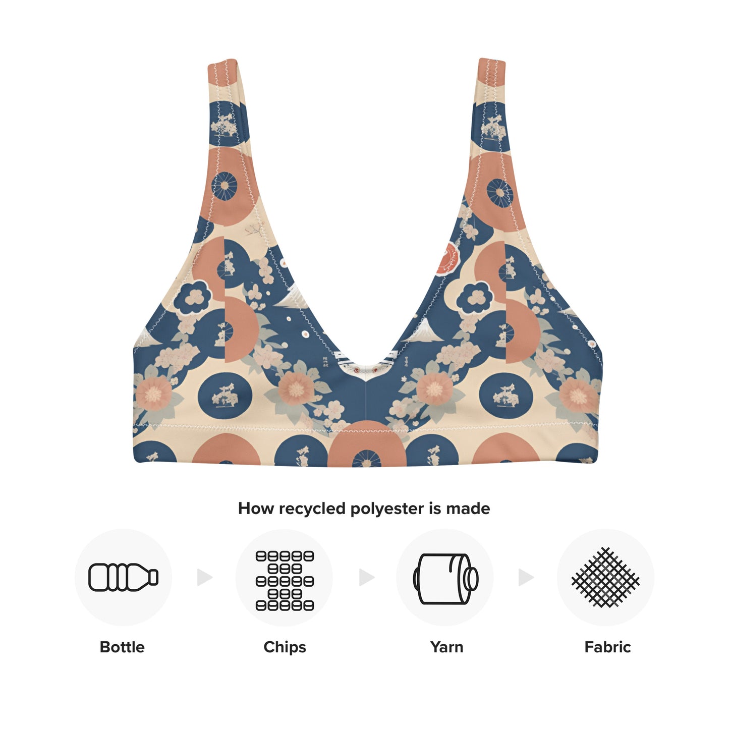 Recycled padded bikini top