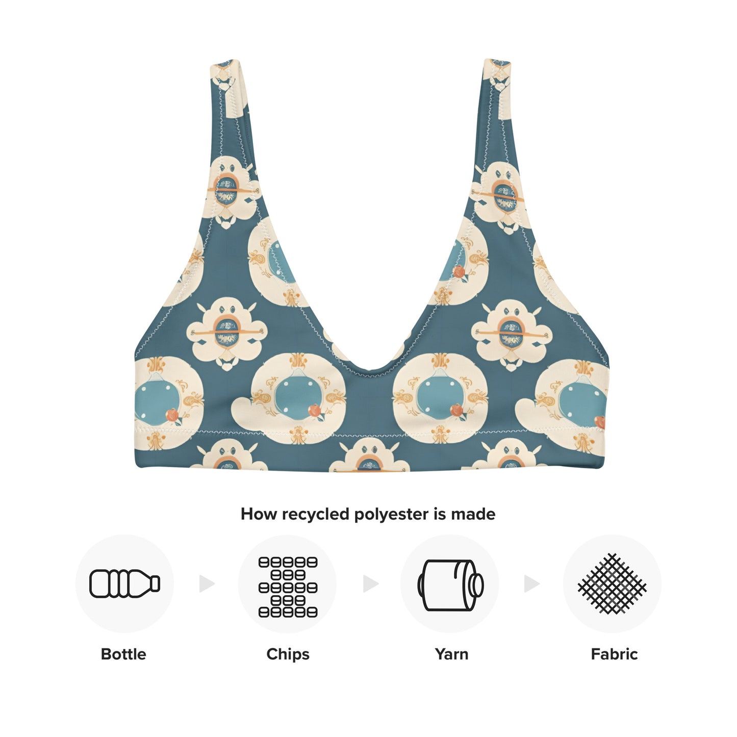 Recycled padded bikini top