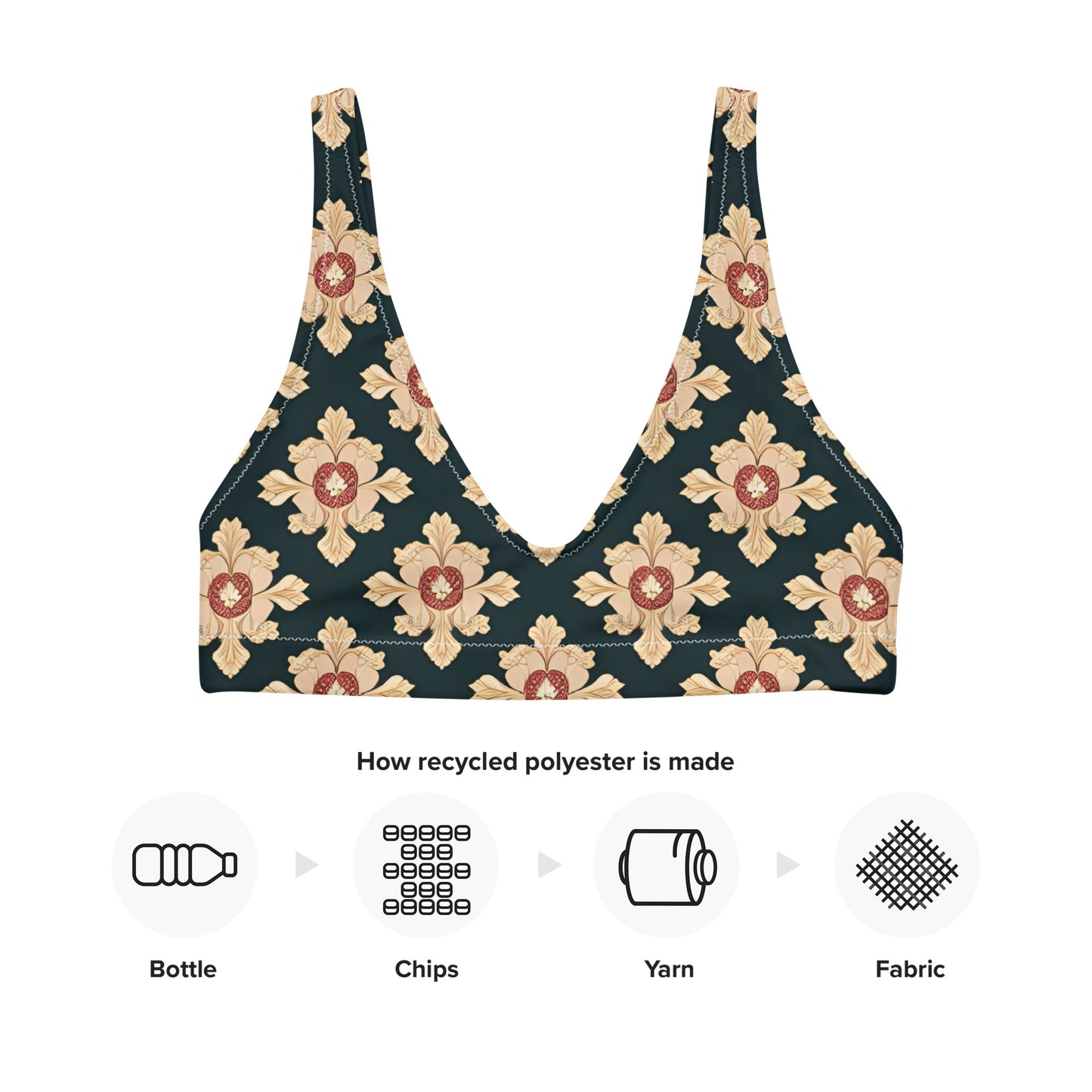 Recycled padded bikini top