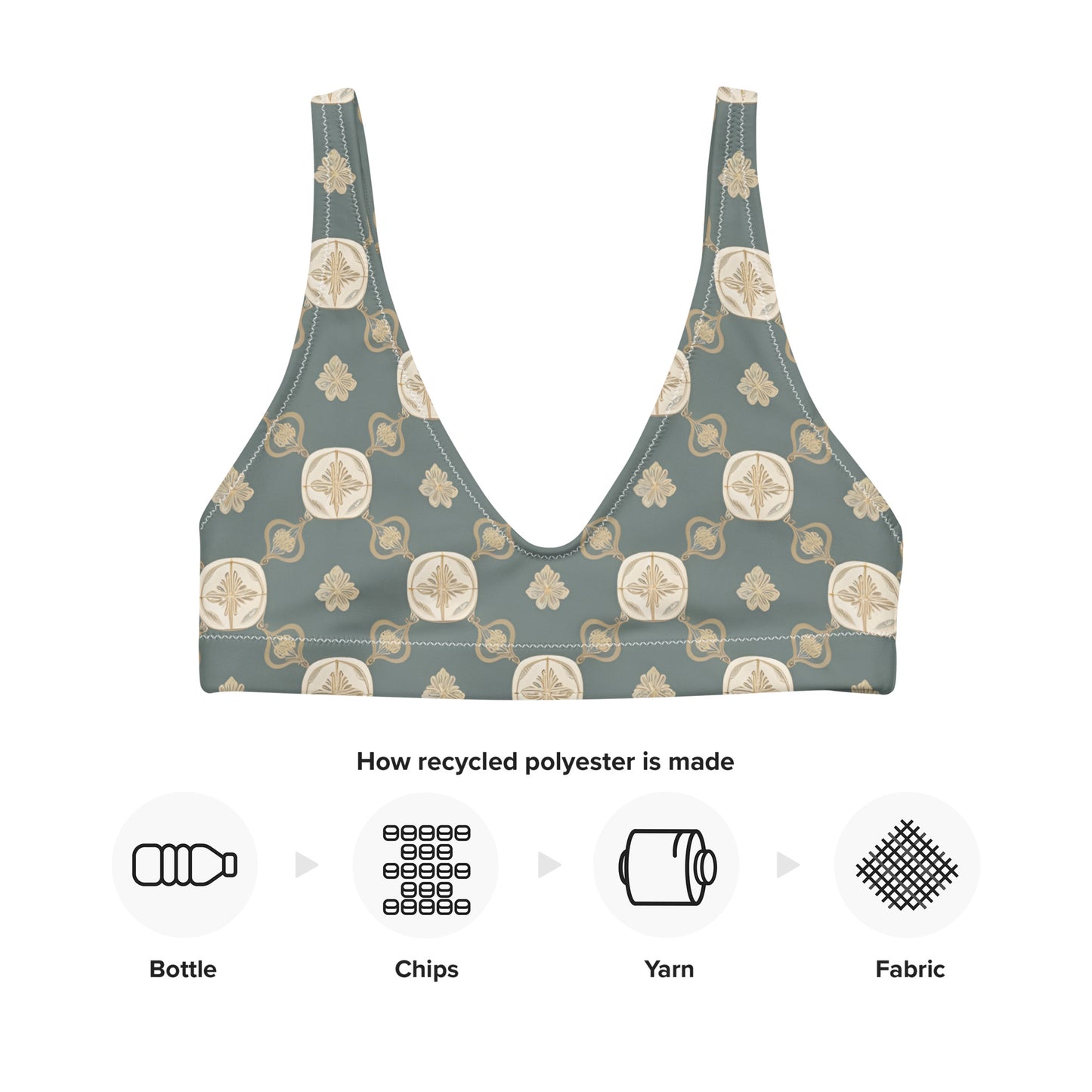 Recycled padded bikini top