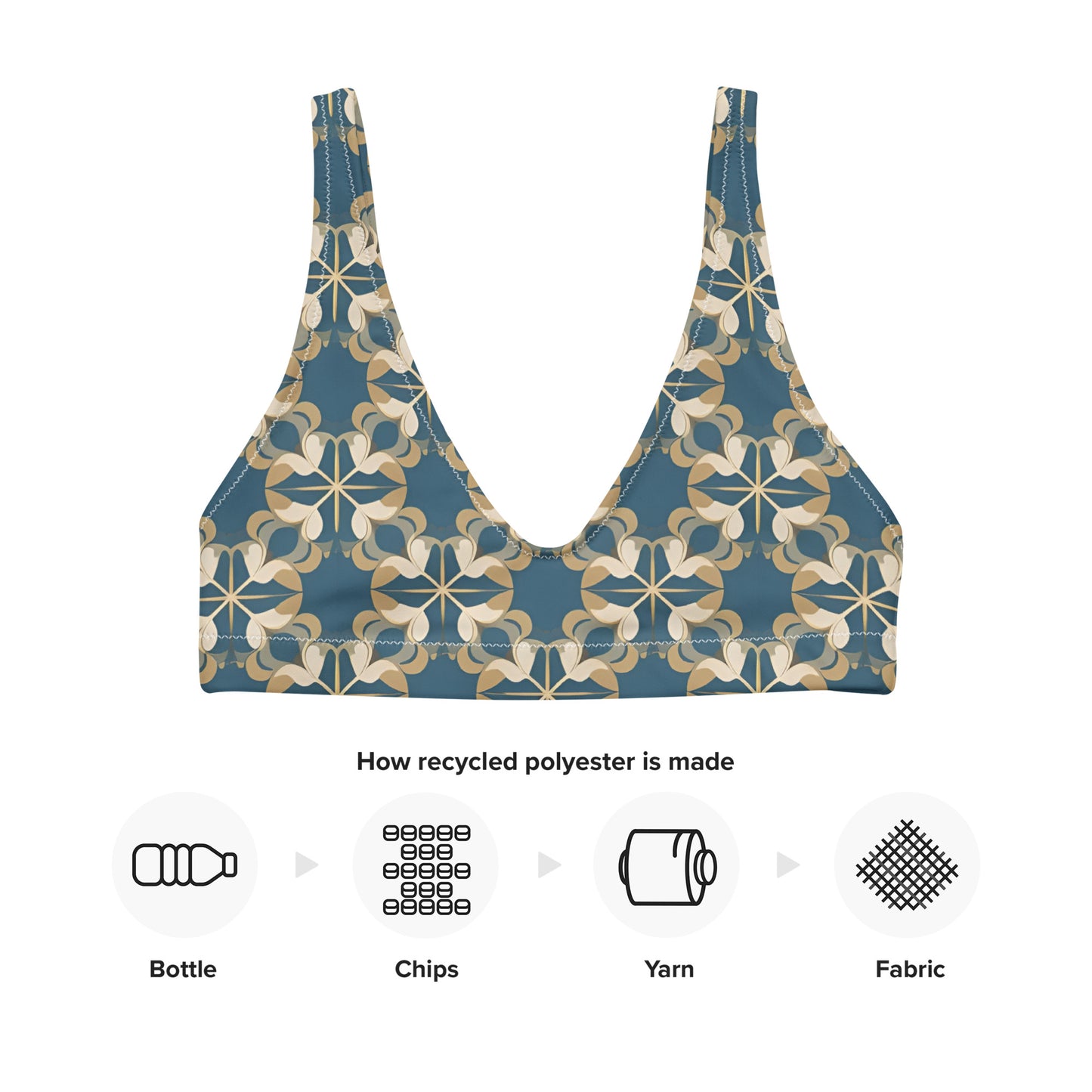 Recycled padded bikini top