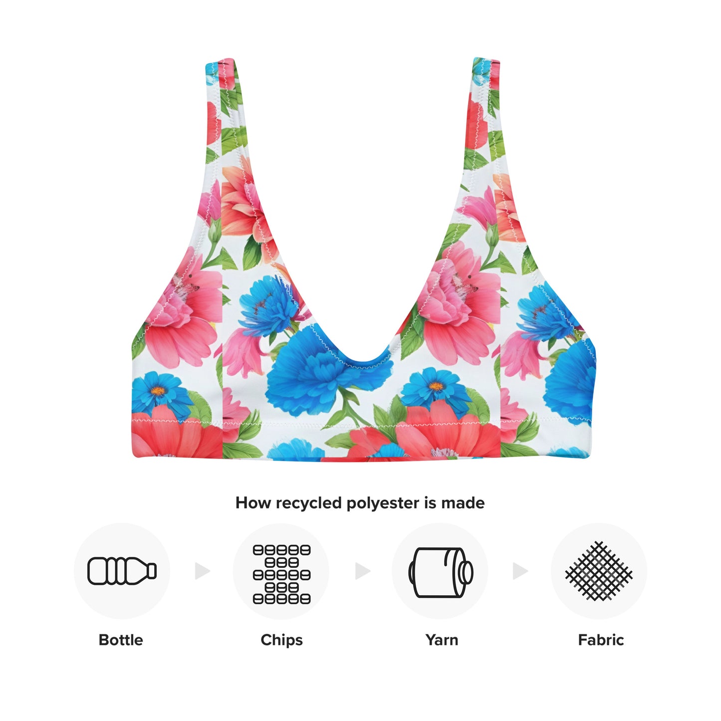 Recycled padded bikini top