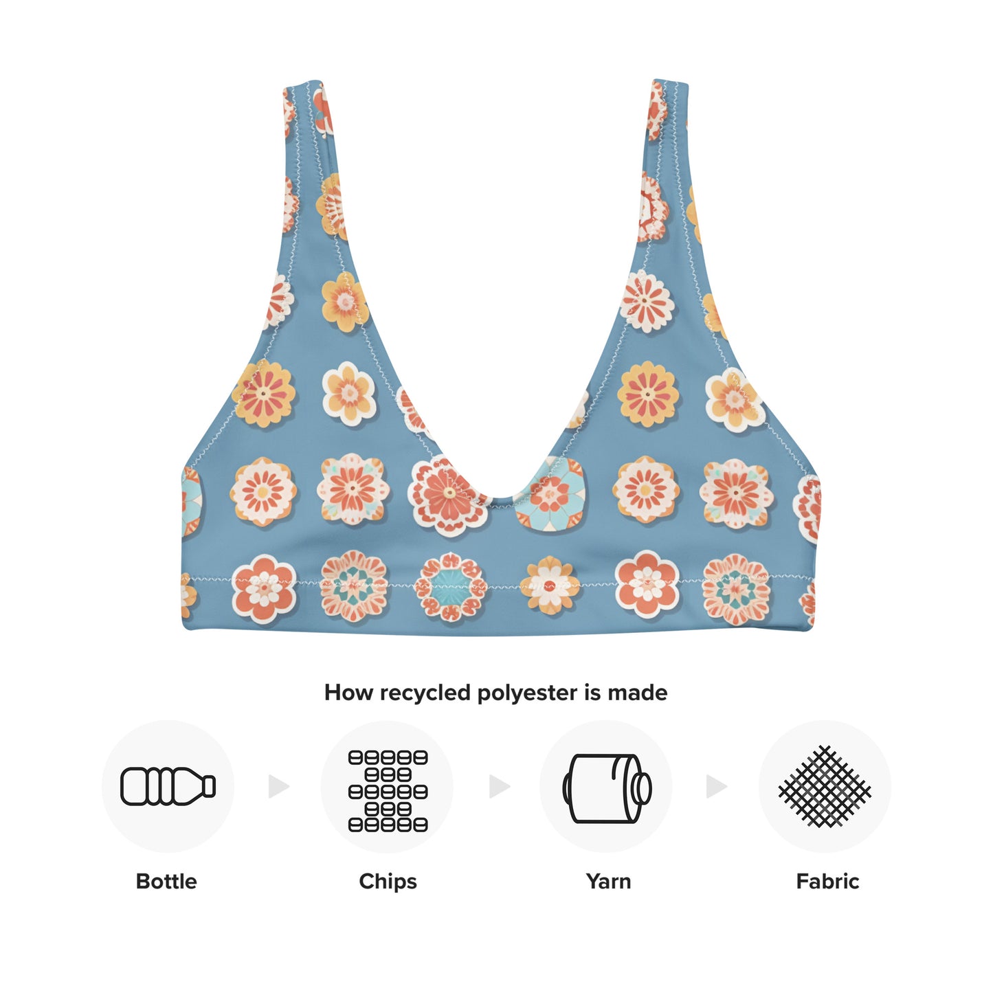 Recycled padded bikini top