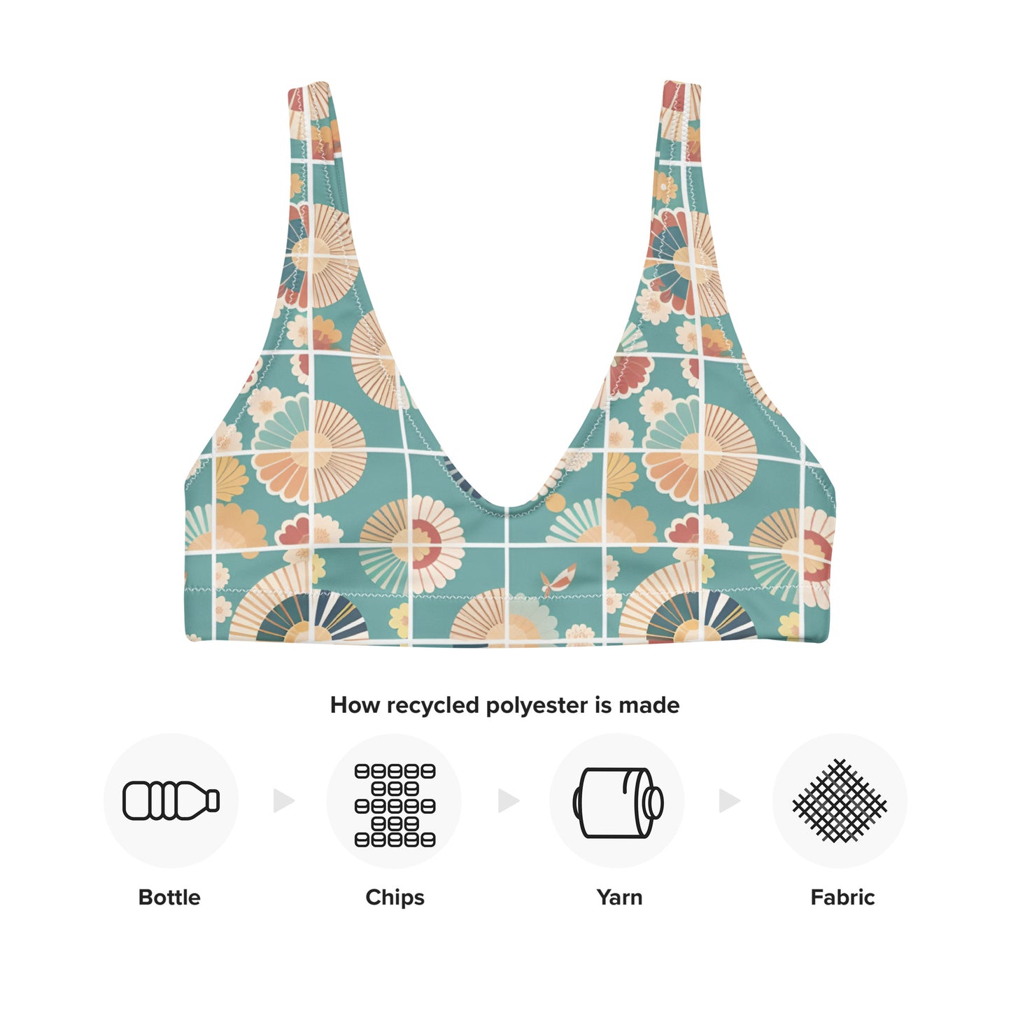 Recycled padded bikini top