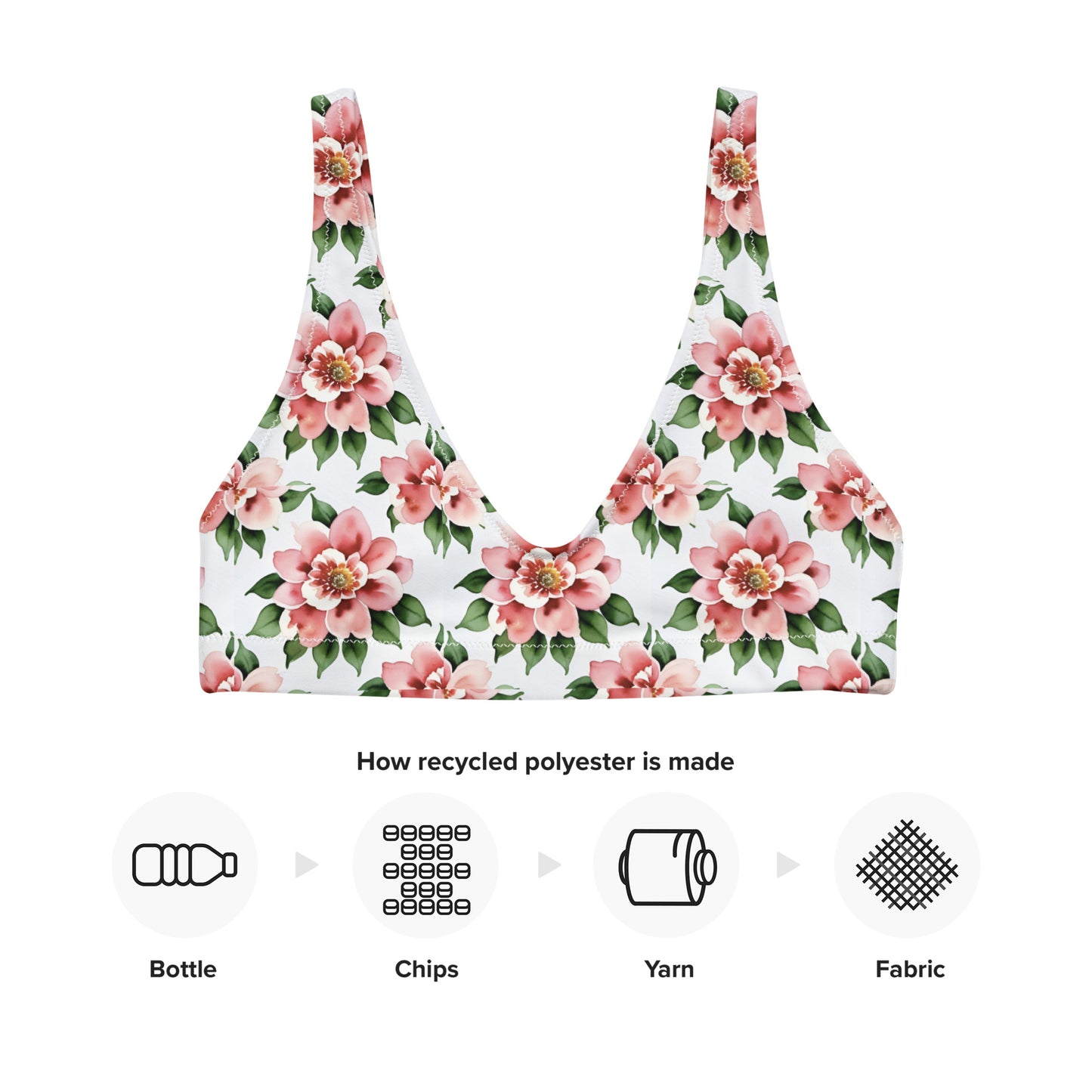 Recycled padded bikini top