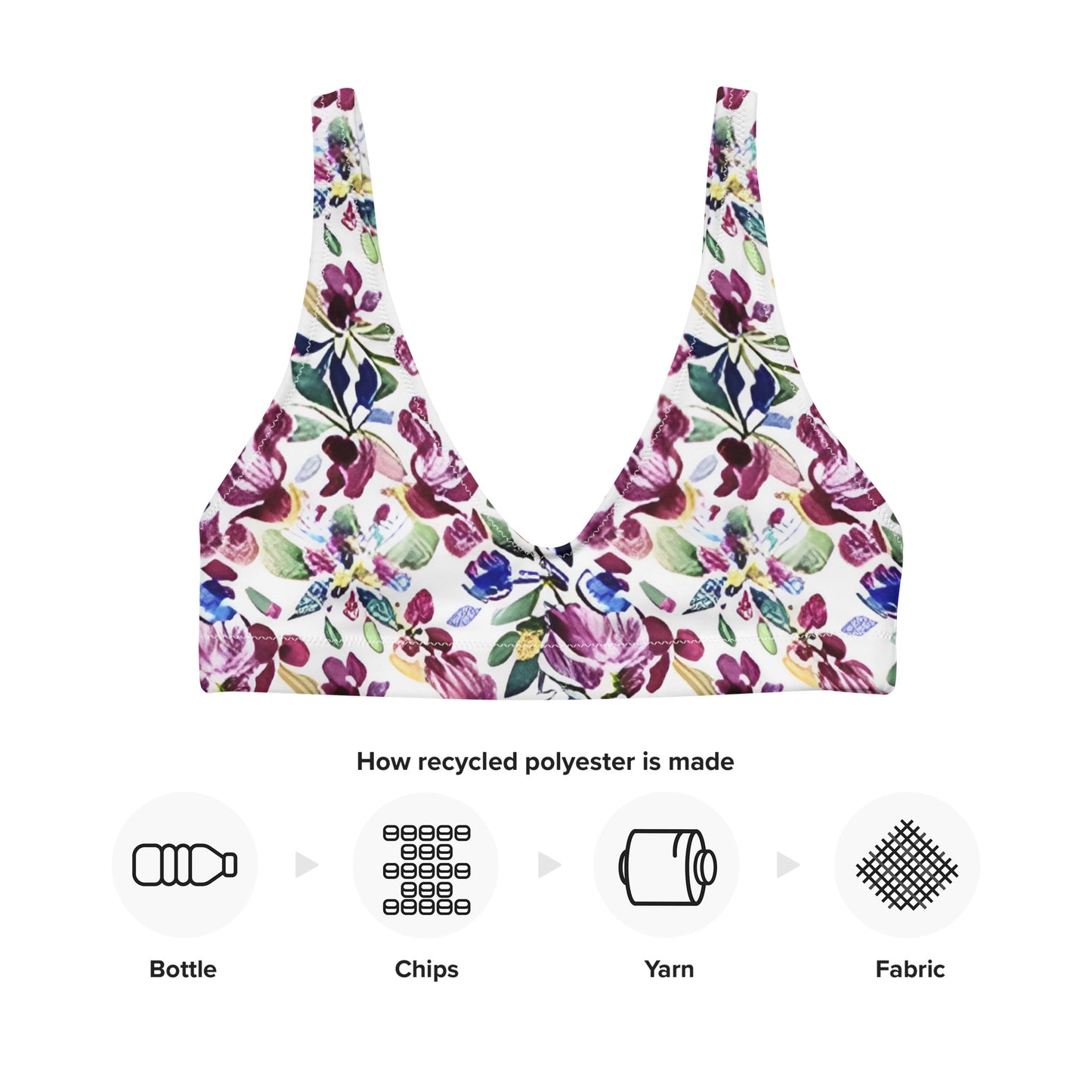 Recycled padded bikini top