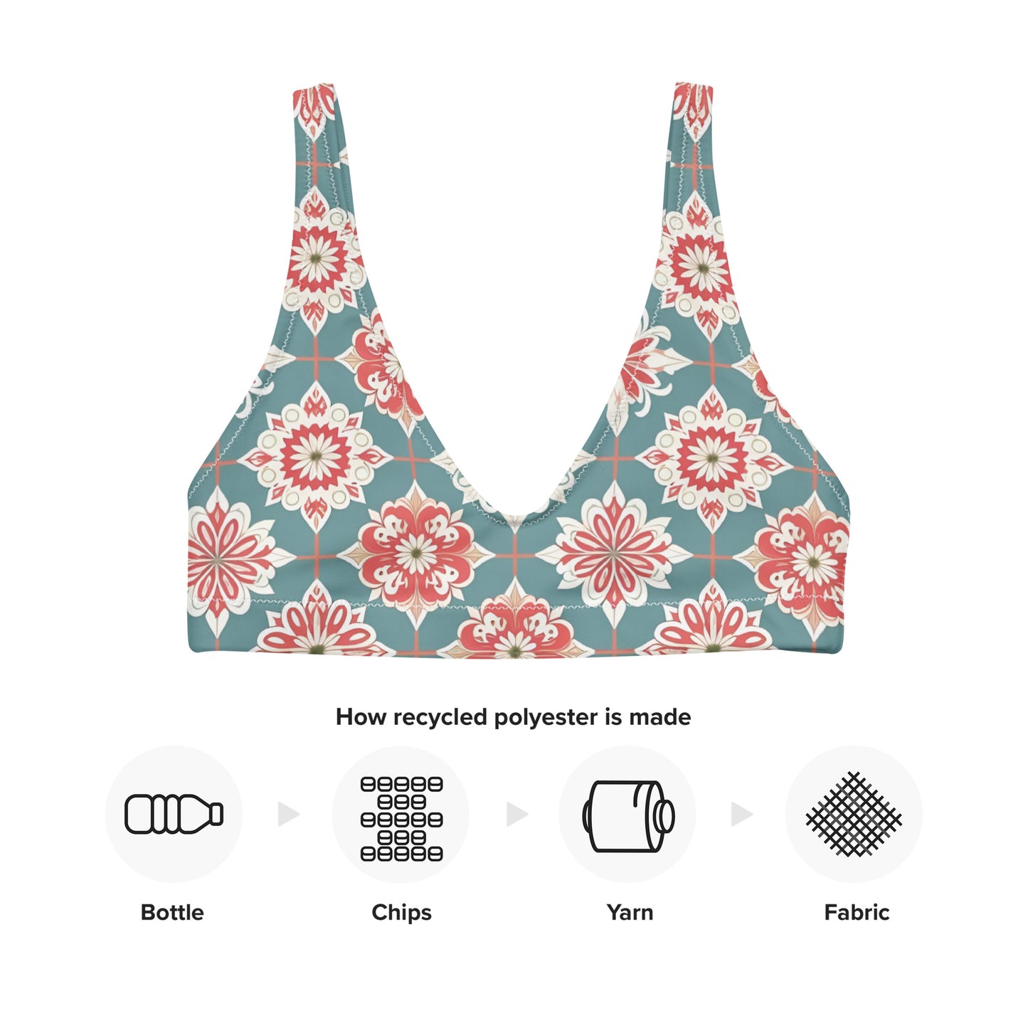 Recycled padded bikini top