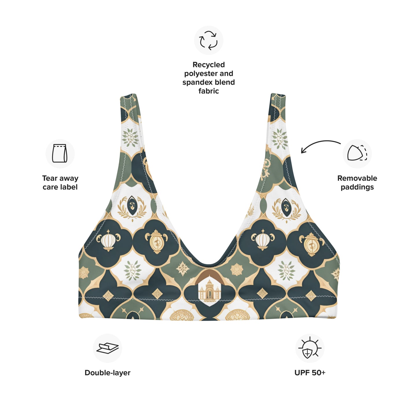 Recycled padded bikini top