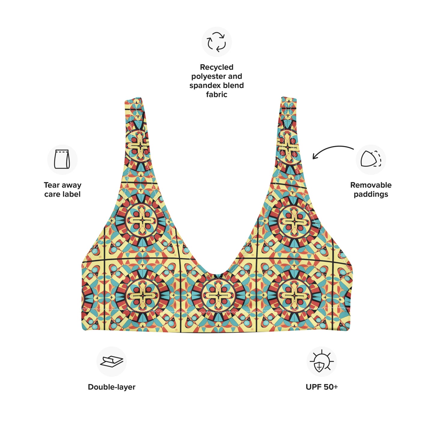 Recycled padded bikini top