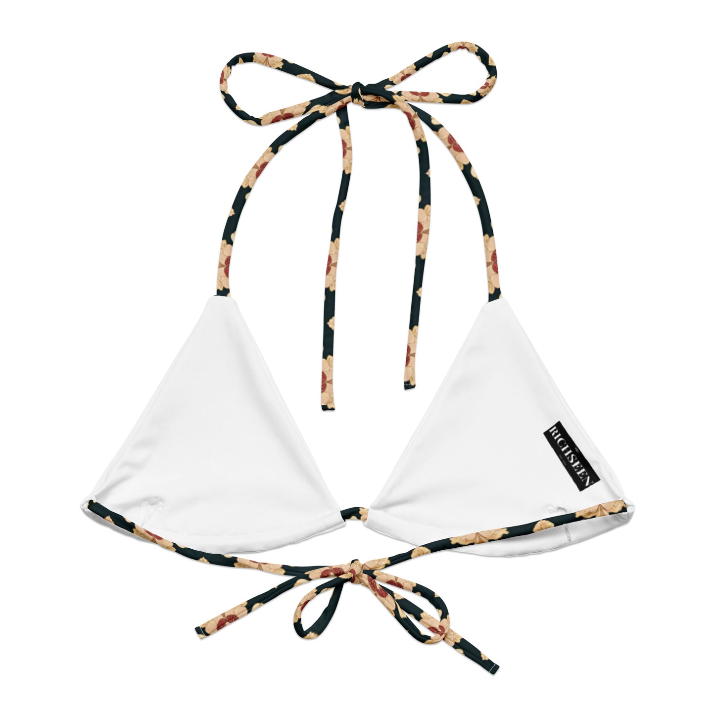 All-over print recycled string bikini top