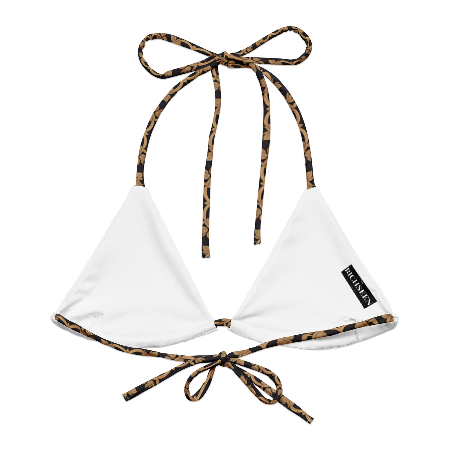 All-over print recycled string bikini top