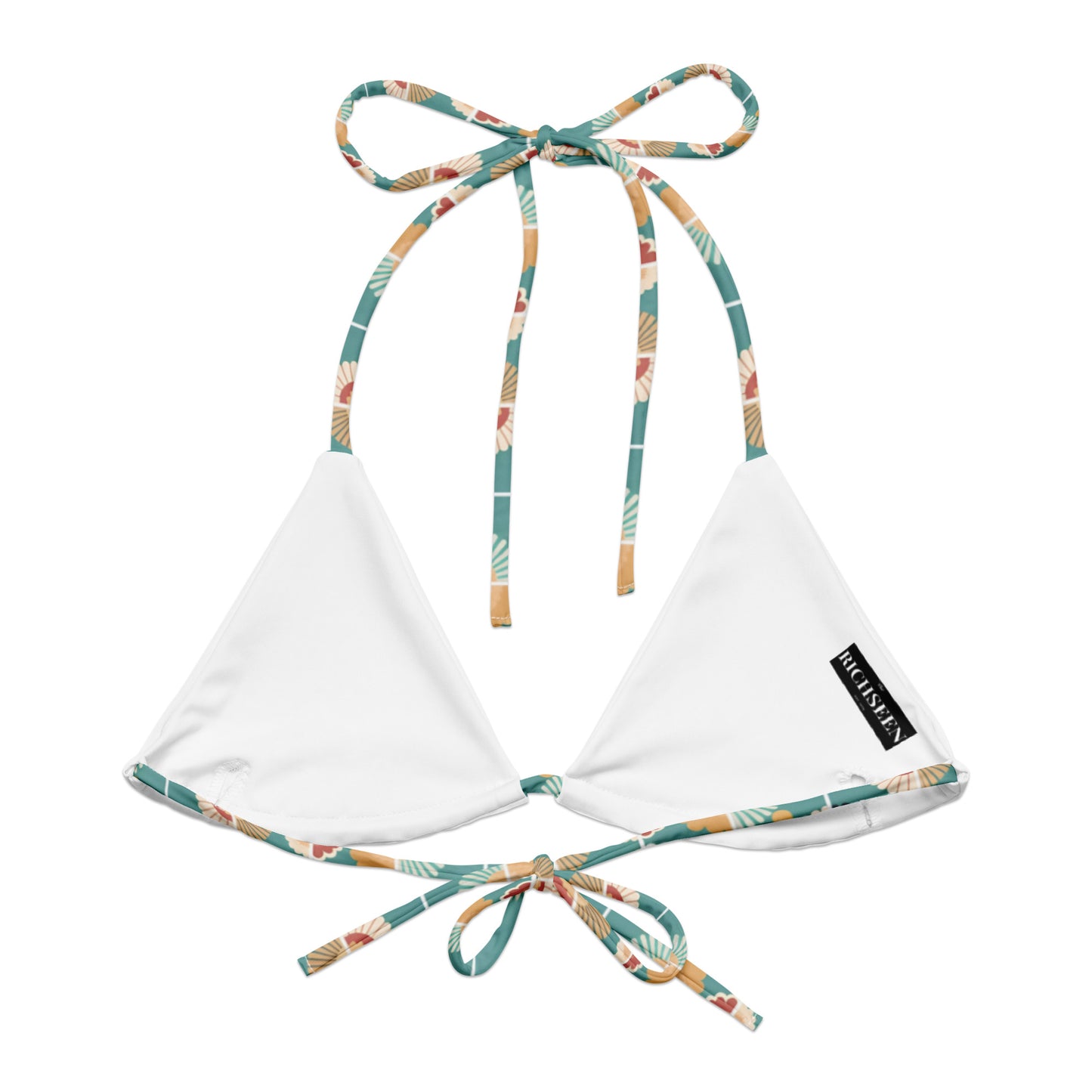 All-over print recycled string bikini top