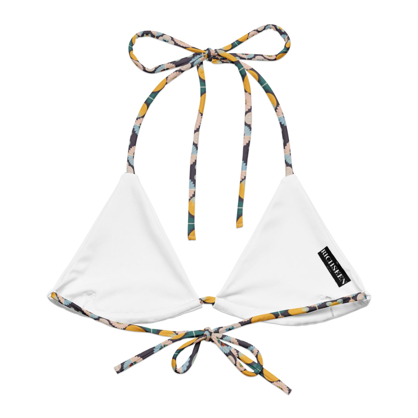 All-over print recycled string bikini top