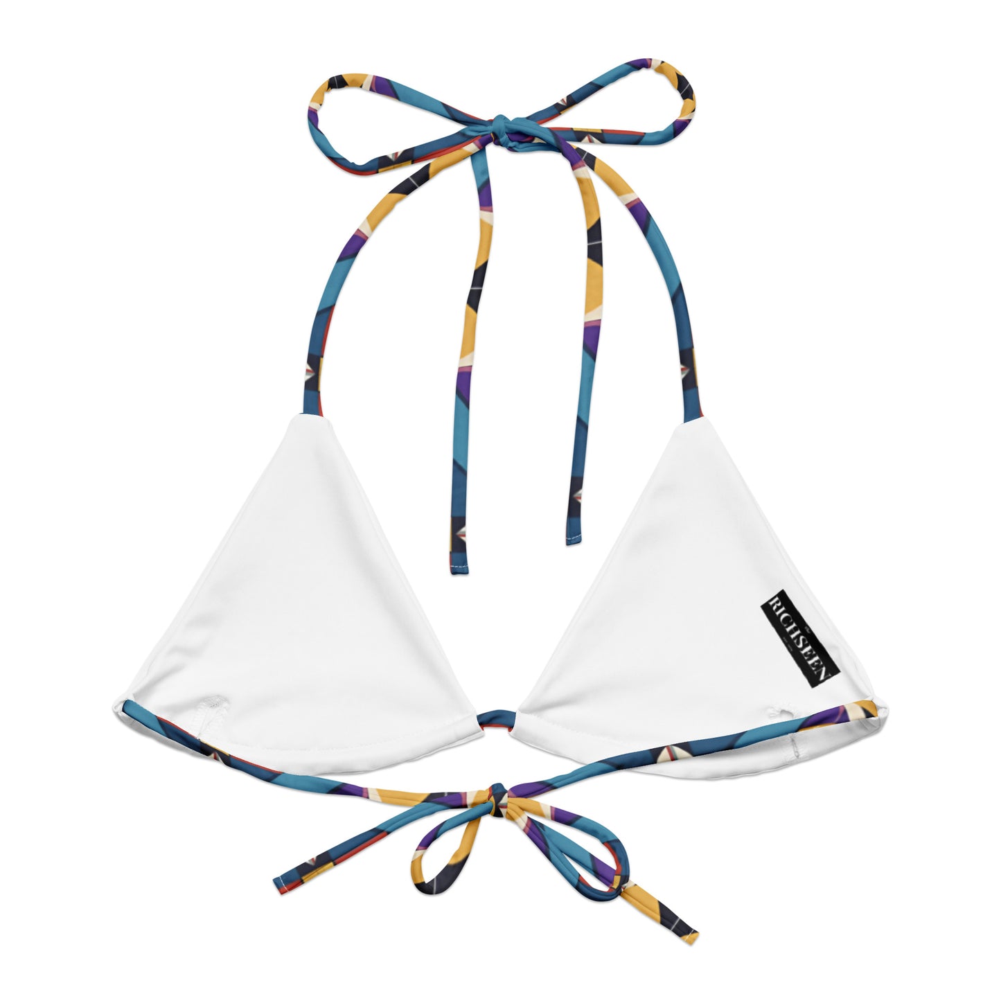 All-over print recycled string bikini top