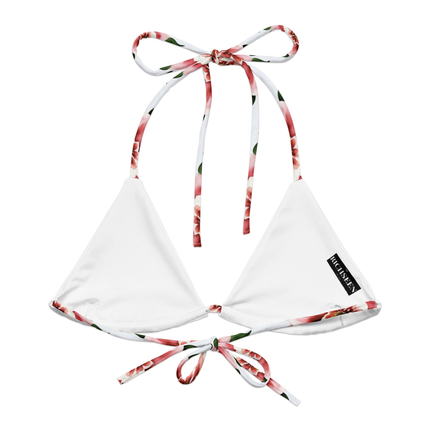 All-over print recycled string bikini top