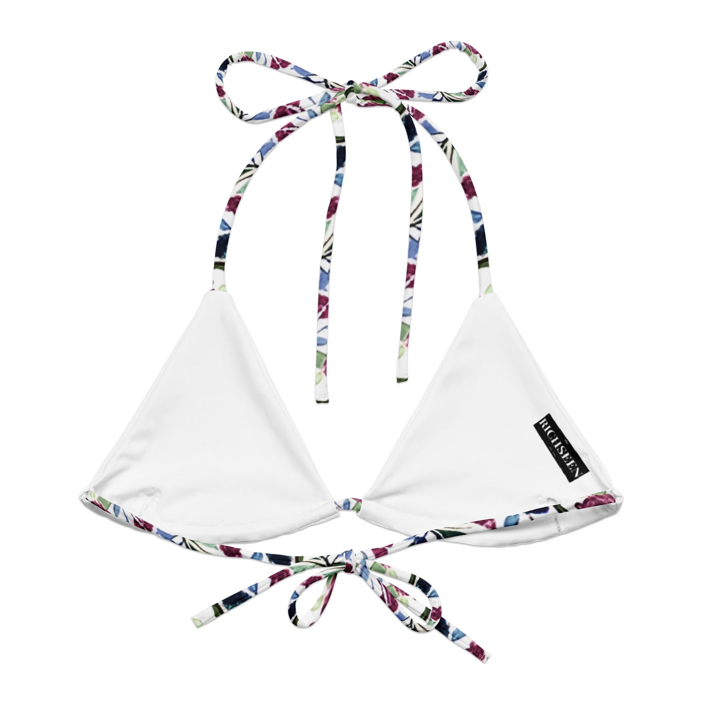 All-over print recycled string bikini top