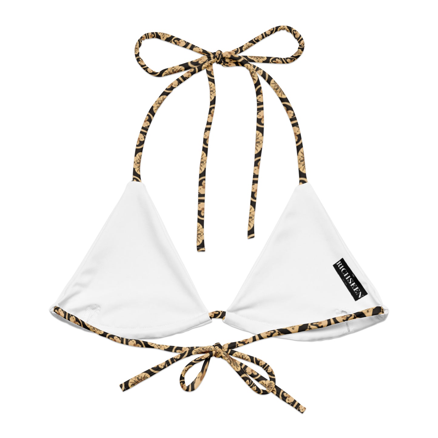 All-over print recycled string bikini top