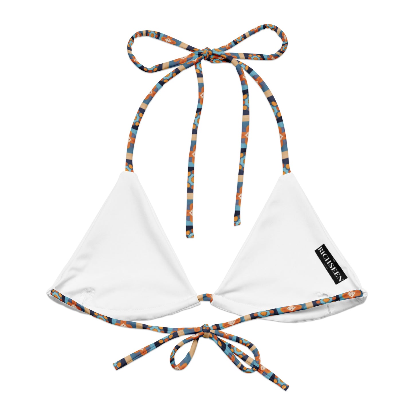 All-over print recycled string bikini top