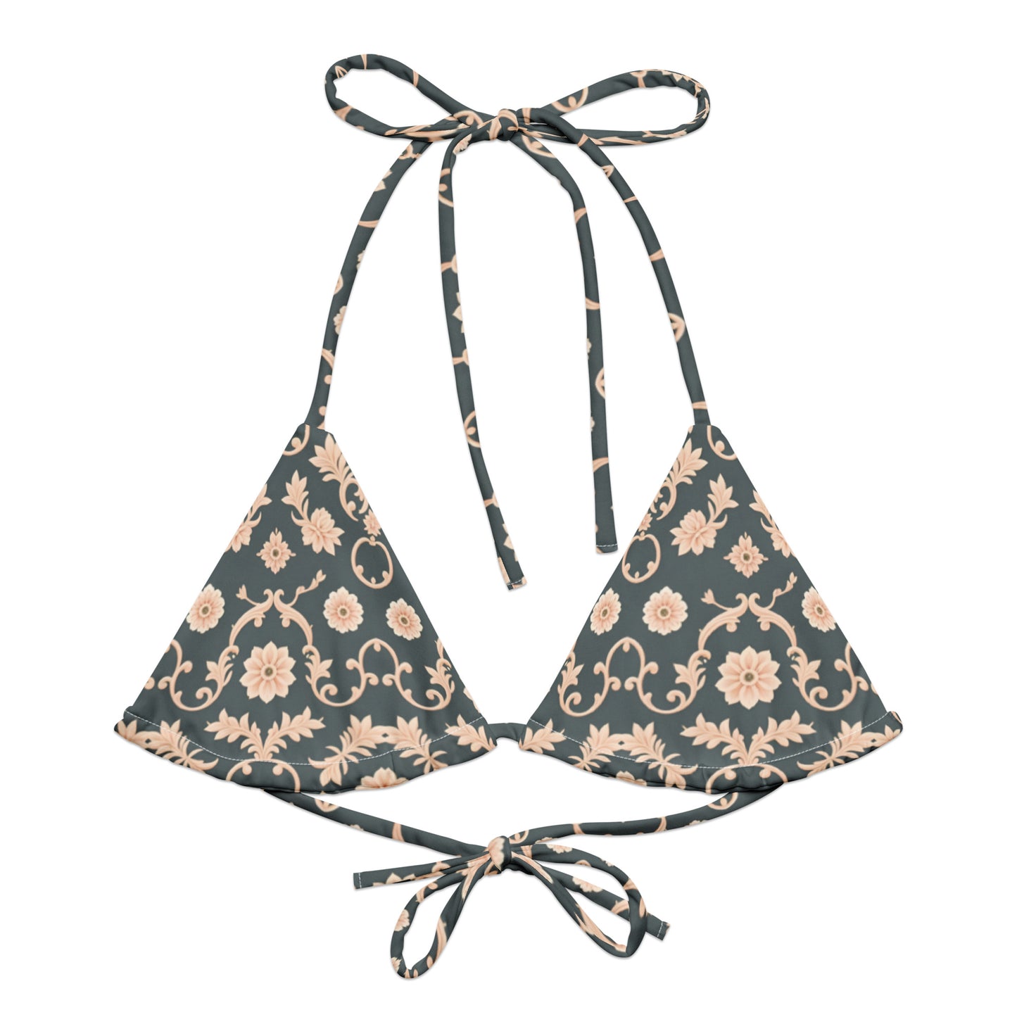 All-over print recycled string bikini top