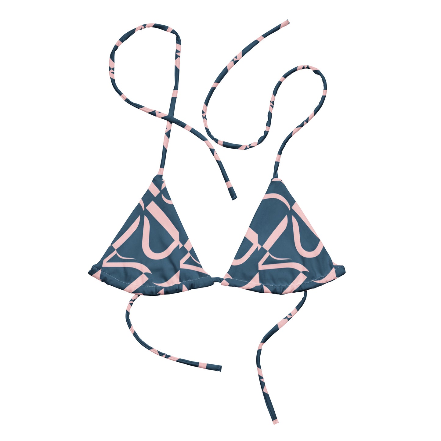 All-over print recycled string bikini top